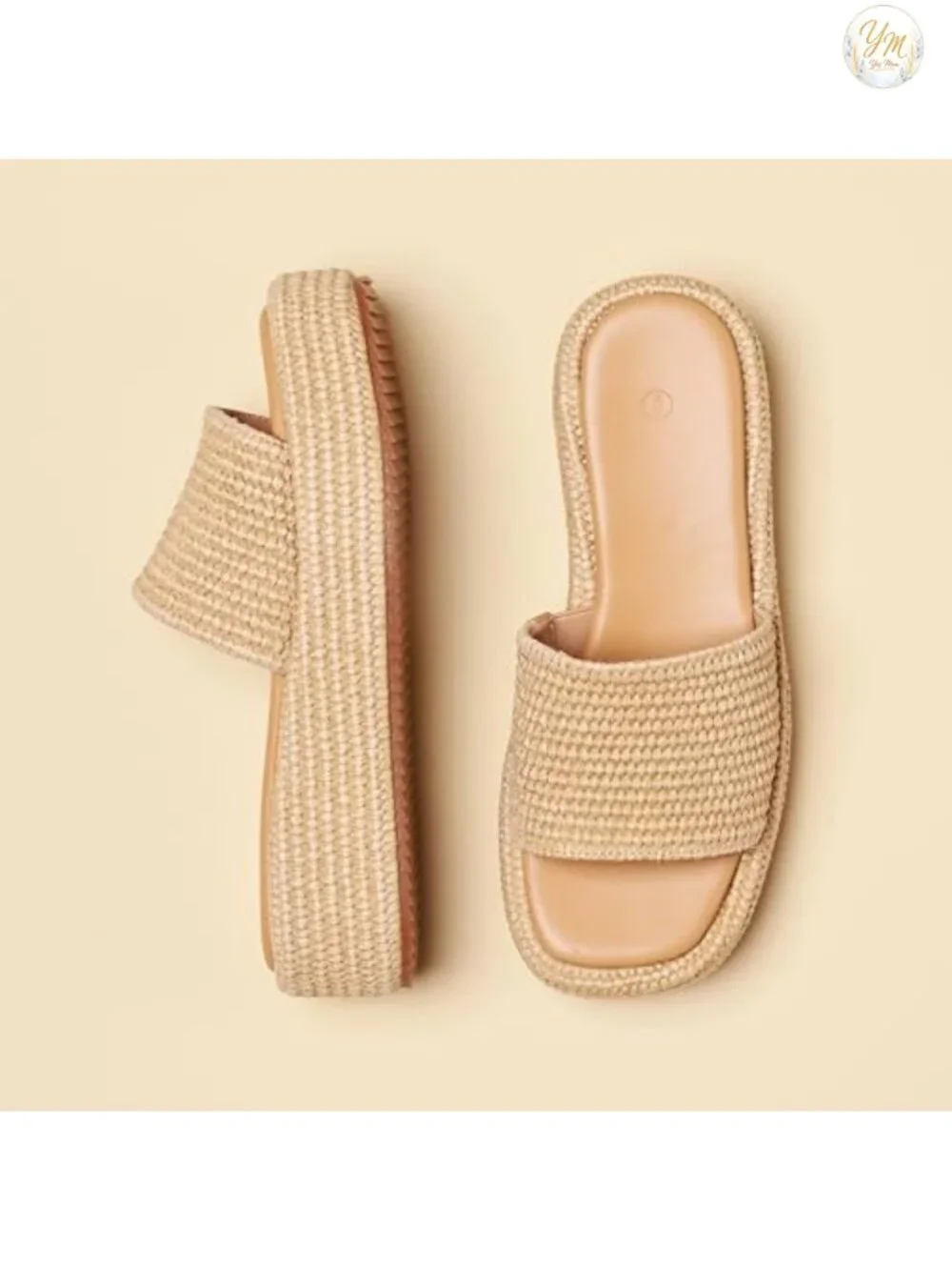 Womens Platform Wedge Sandals Espadrilles Woven Jute Non-Slip Summer Beach